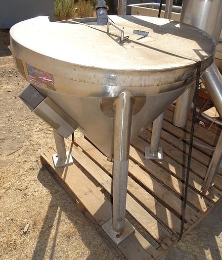 Used Hopper, 3.5 CF, S/st, Precision Stainless, Cone Bottom, #S742483