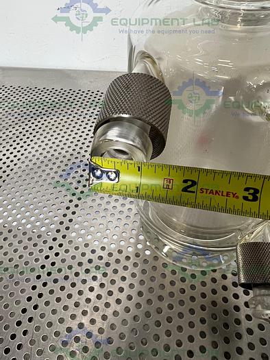 Used Lot of 2 - HEL  1 Liter Triple Wall Jacketed Glass Reactor w/ Valve