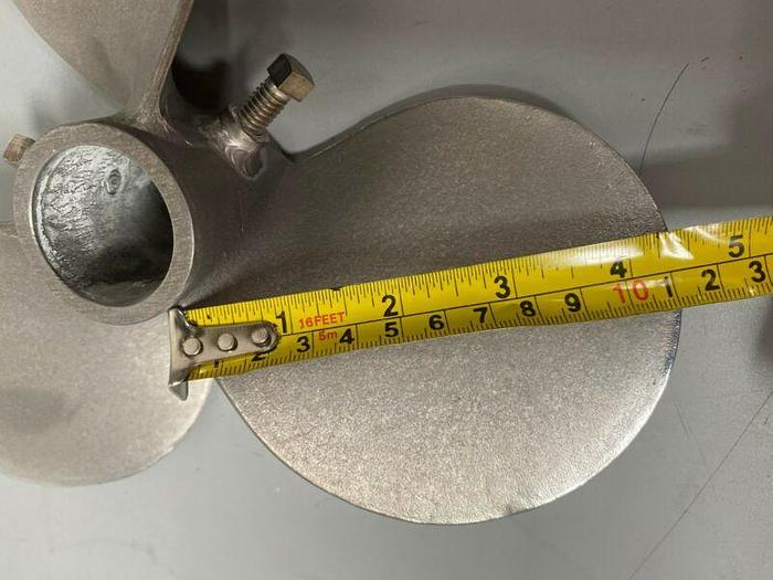 Used Stainless Steel 3 Blade Tank 9.25" Mixing Propeller 1.75" Shaft OD