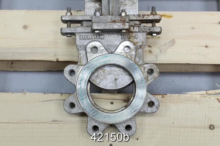 Used Hilton H-200-sc-st316 4" Hand Operated Knife Gate Valve #42150