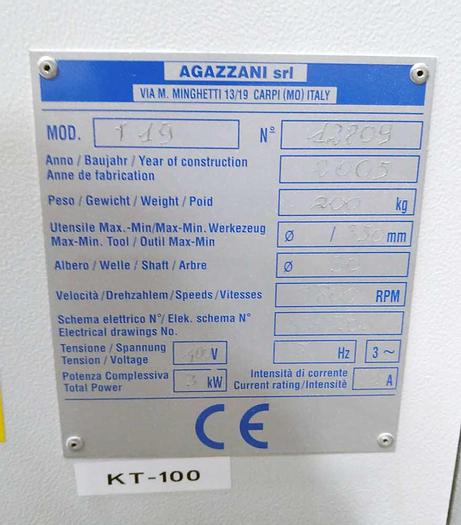 Used Agazzani Under table cross-cut saw  T19, year 2005 
