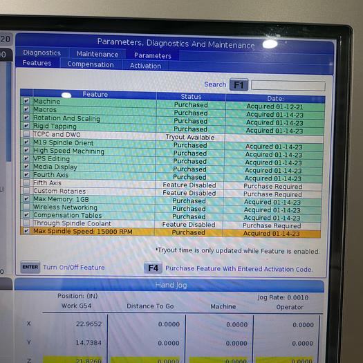 Used 2019 HAAS VF-2YT 15,000 RPM/ 4-Axis CNC Vertical Machining Center
