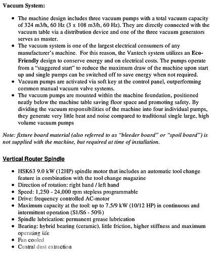 Used Weeke Vantech 480 with Infeed & Outfeed System