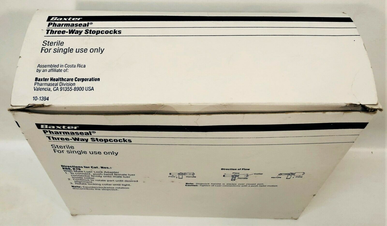 New open box Baxter Pharmaseal K76 3-Way Intravenous Stopcocks (Box of 50)