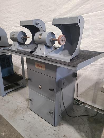 Refurbished Double Head Polishing Buffing Self Contained Machine with Dust Collector 110V 3450 RPM