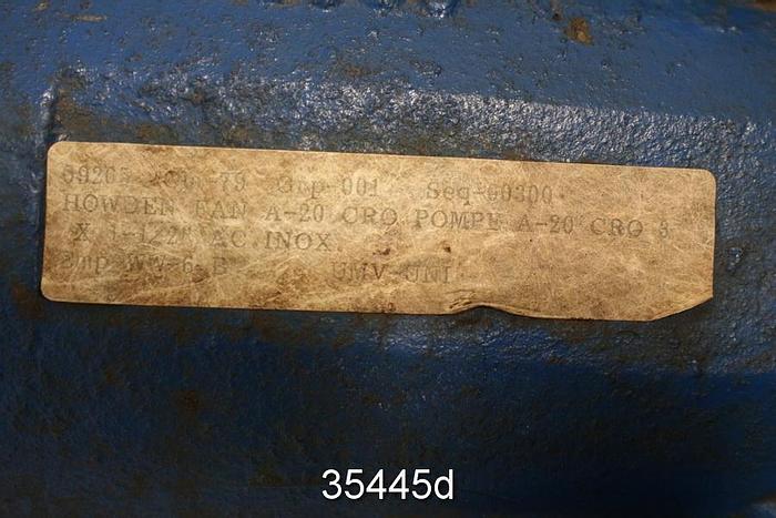 Used Buffalo CRO Pump, Size A20, 1.5x3x13, 5 Vane 12" Diameter #35445