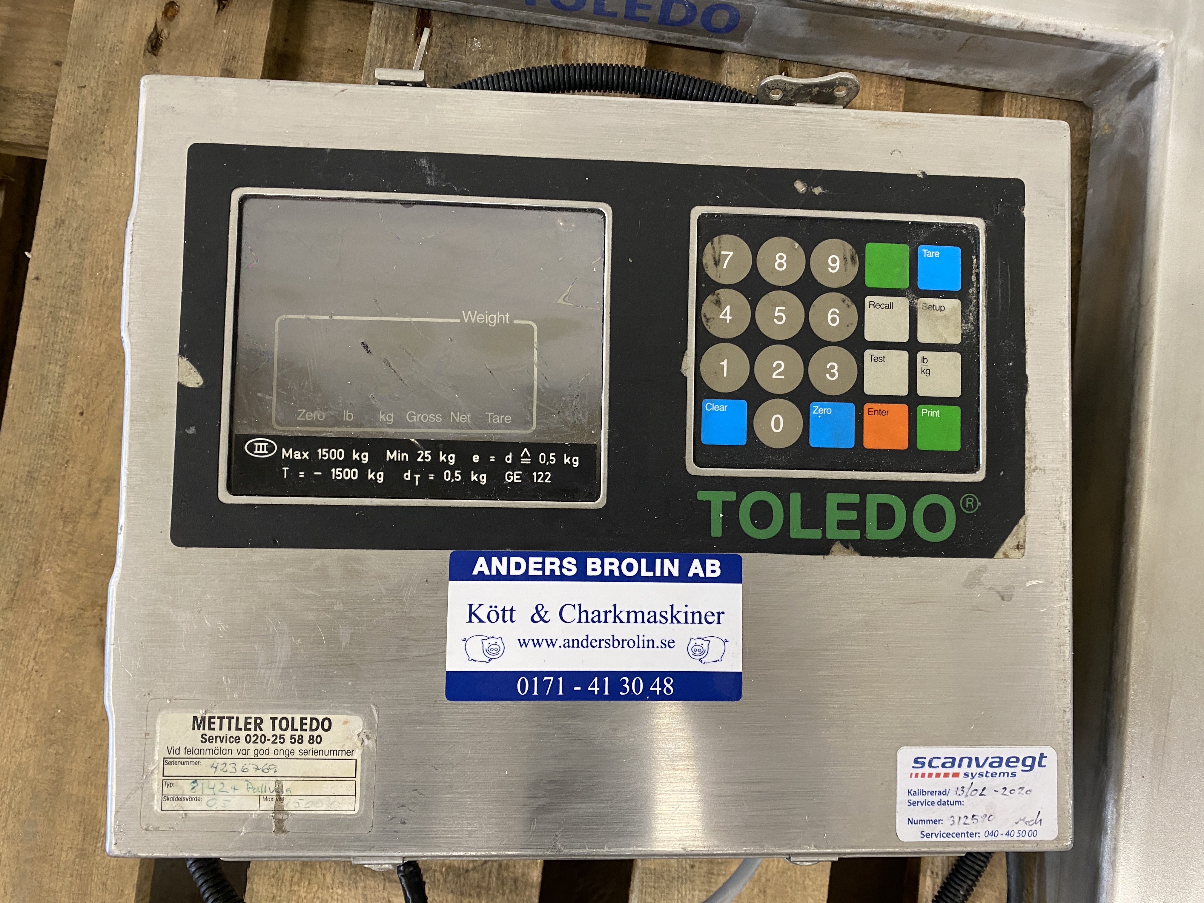 Begagnad Mettler toledo  Pallvåg 1500kg
