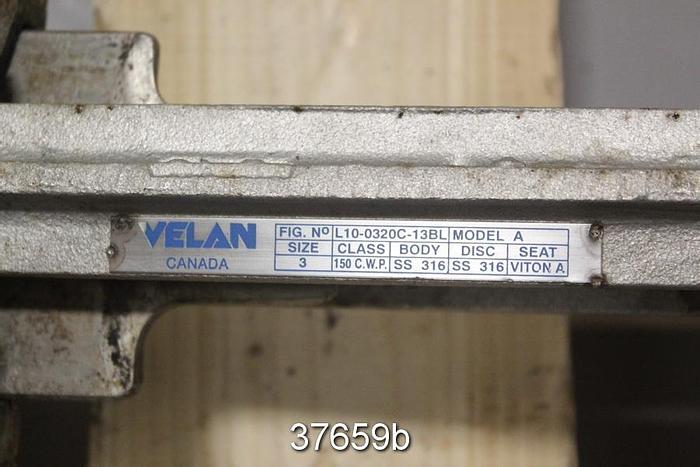 Used Velan 3" Hand Operated Knife Gate Valve, L10-0320C-13BL #37659