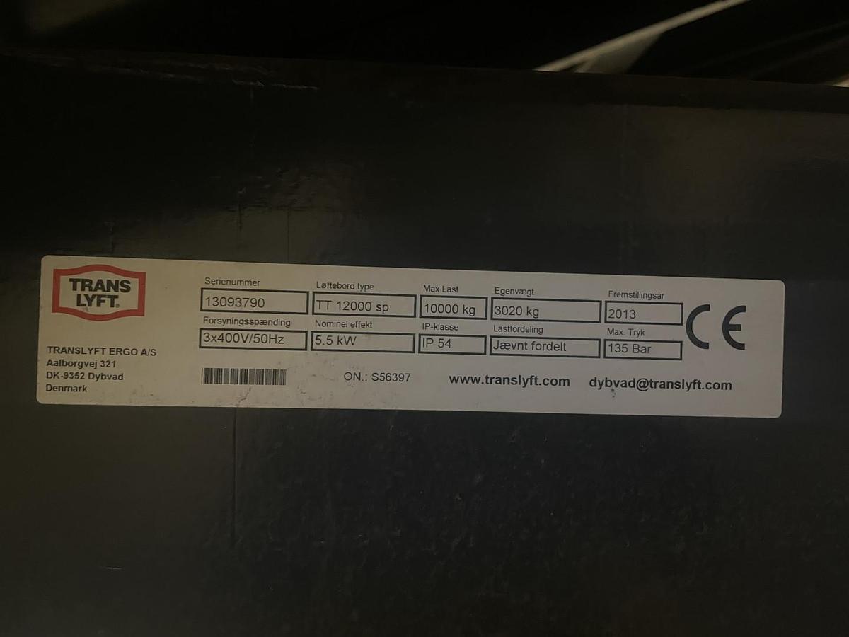 Used Translyft scissor lifting table