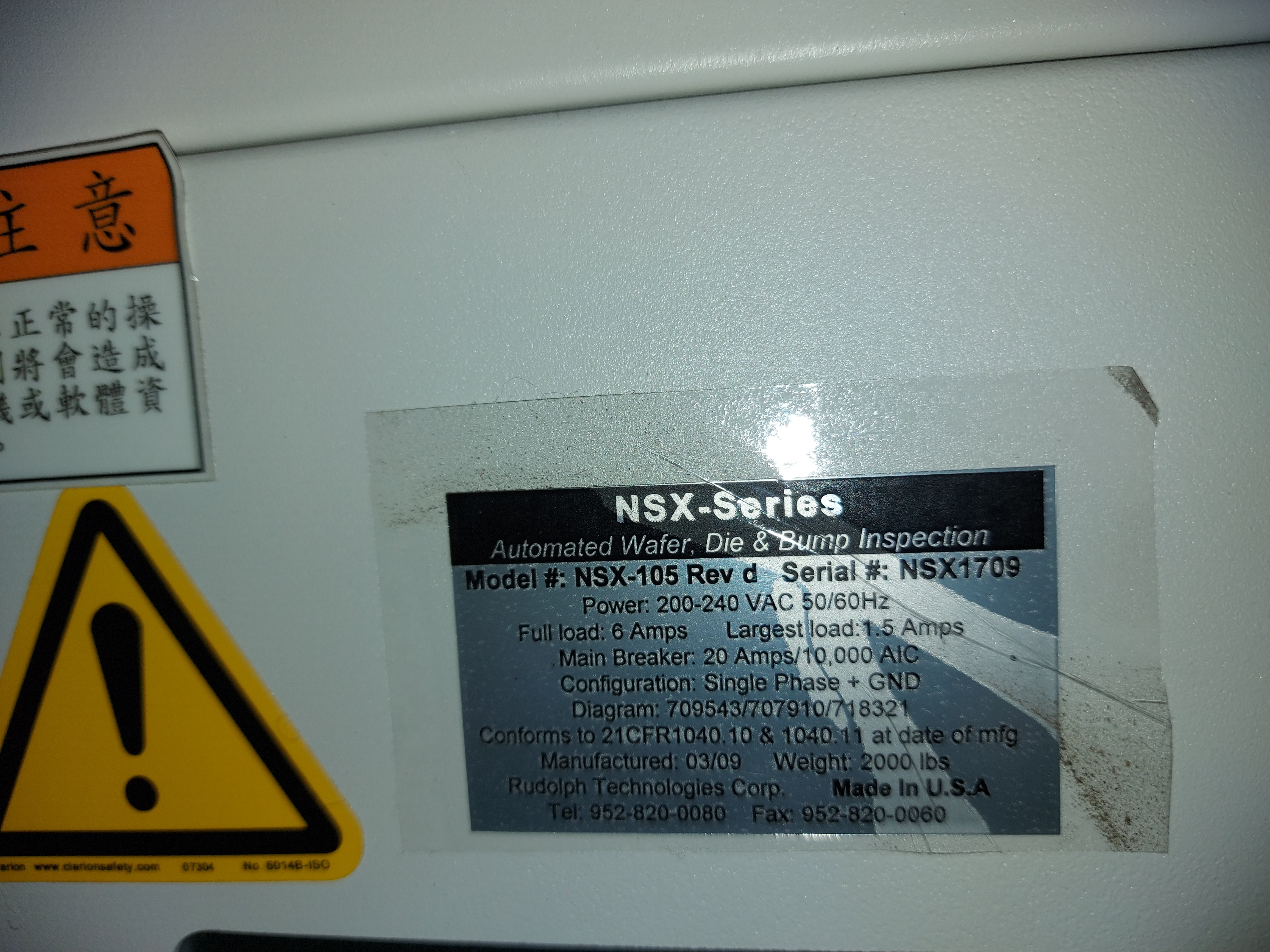 Used Rudolph NXS-105