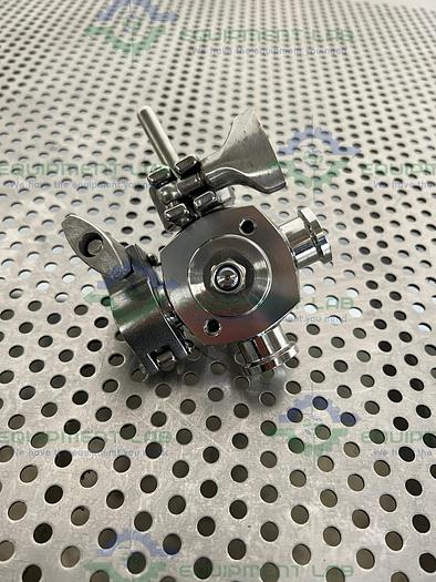Used Pharmacia  Salvi DN6 460 4-way 316L Valve 18-5757-01 w/ 1/2" Sanitary Fitting