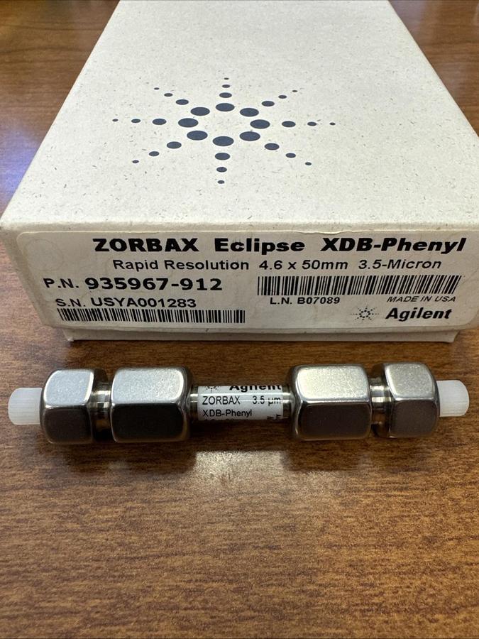 Used Agilent ZORBAX RR Eclipse XDB-Phenyl Column, 4.6 x 50 mm, 3.5 µm 935967-912