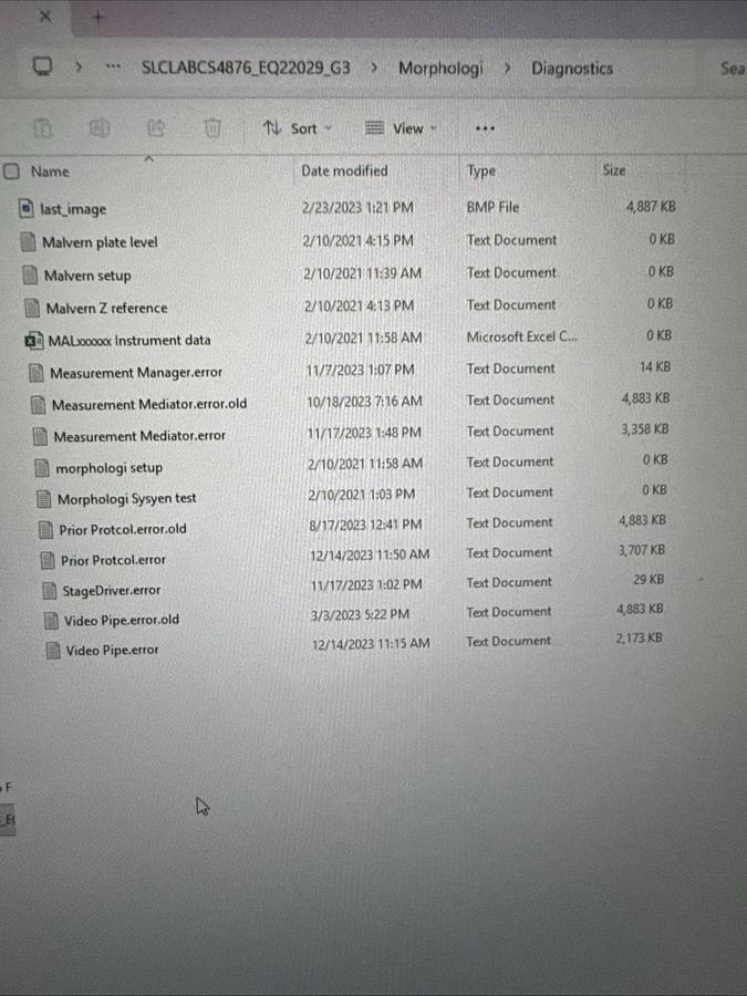 Used Malvern Panalytical Morphologi G3SE, W/set Up Files.  Dry Particle Analysis