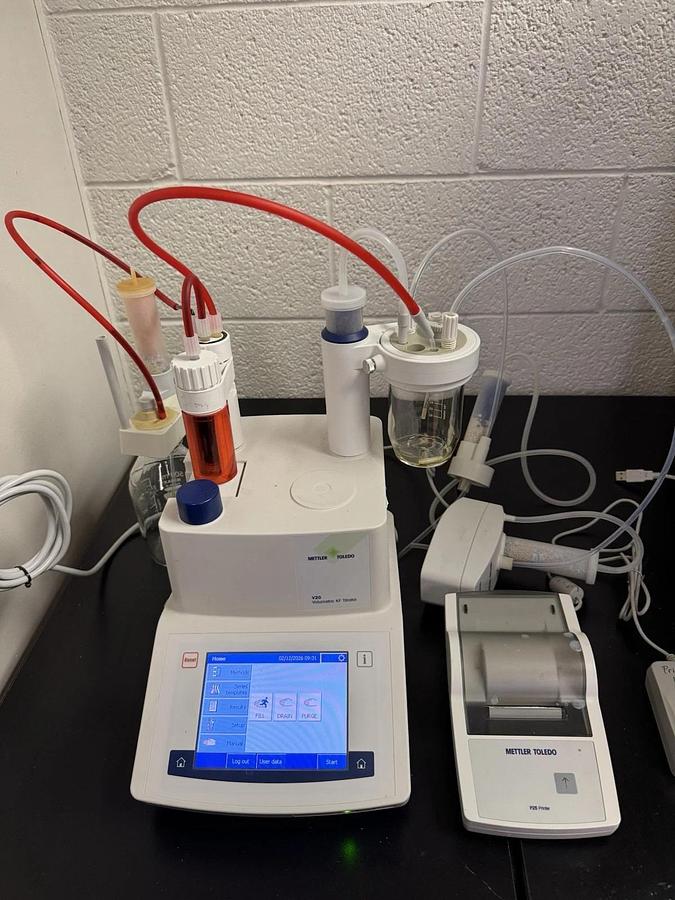 Used Mettler Toledo V20 Volumetric KF Titrator with Printer And New Electrode
