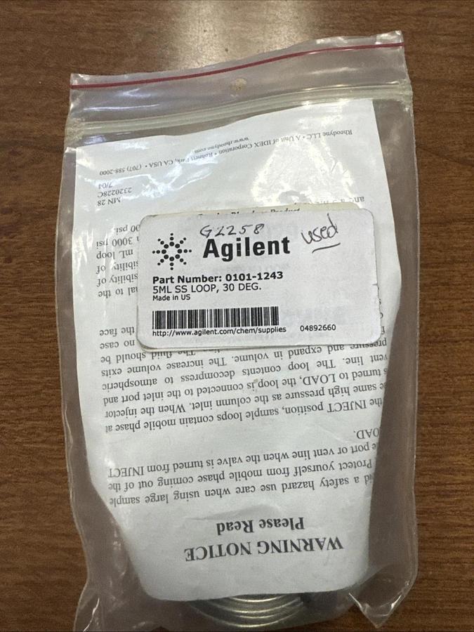 Used Used Agilent 0101-1243 Sample quantification loop
