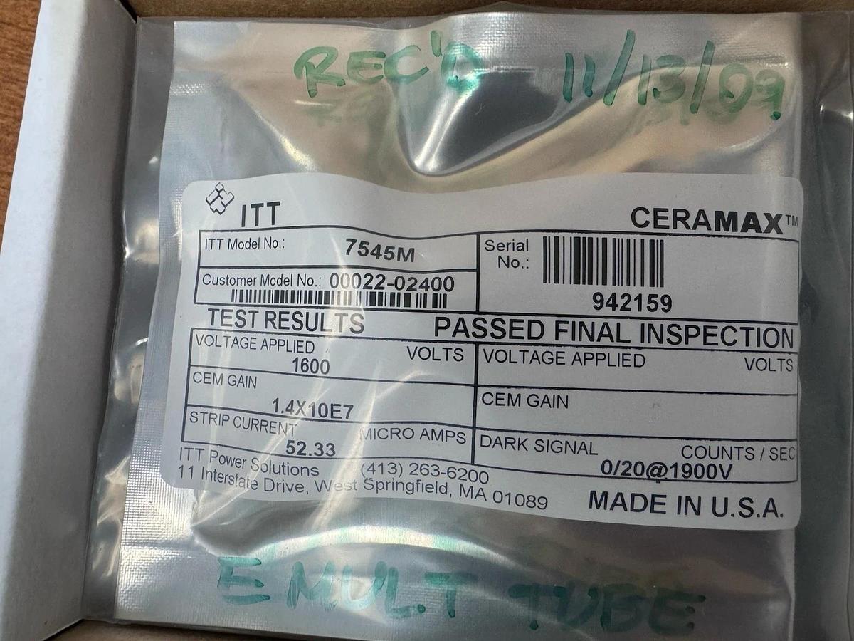 ITT Ceramax 7545M Electron Multiplier NEW, For TSQ Quantum