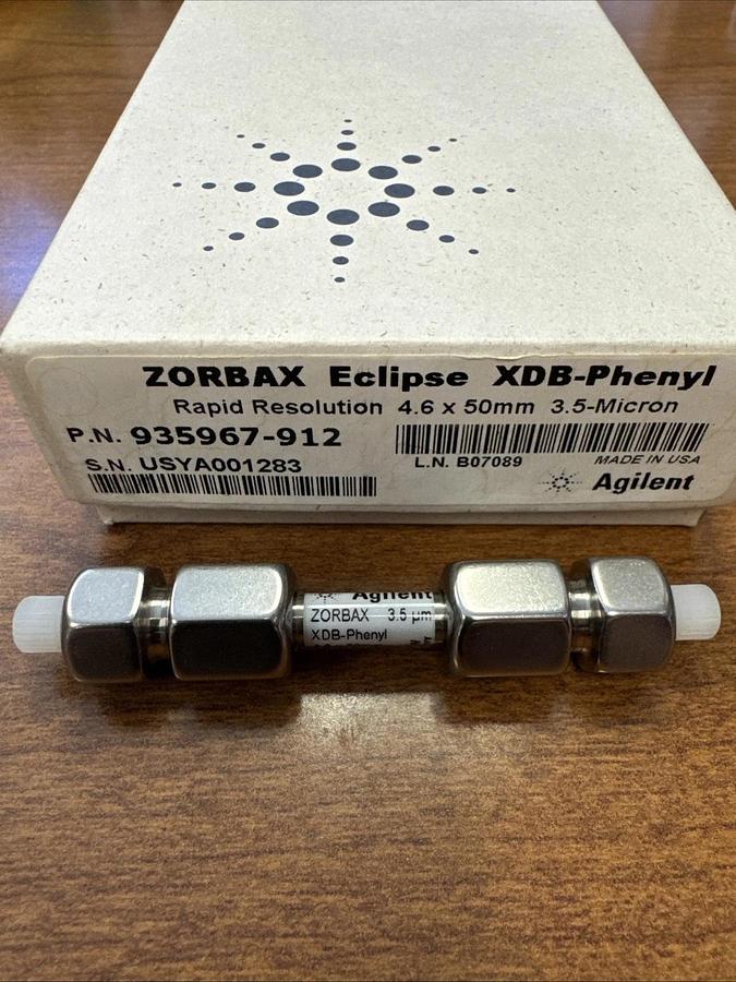 Used Agilent ZORBAX RR Eclipse XDB-Phenyl Column, 4.6 x 50 mm, 3.5 µm 935967-912