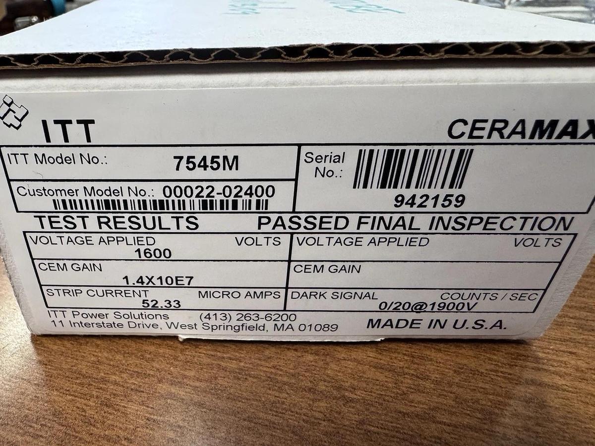 ITT Ceramax 7545M Electron Multiplier NEW, For TSQ Quantum