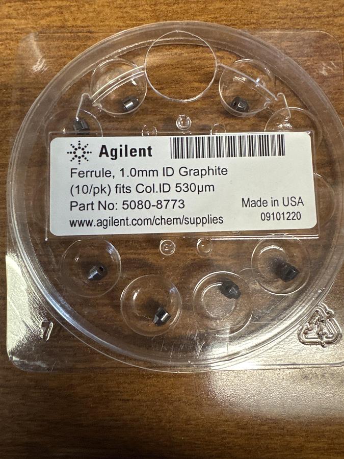Agilent 5080-8773 Graphite Ferrules, 1mm ID for 0.53 mm columns 10/pk