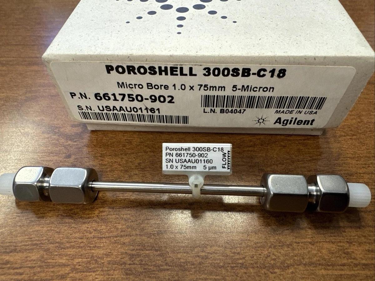 Used Agilent  Poroshell 300SB-C18  1.0 X 75mm  5um Column  PN 661750-902