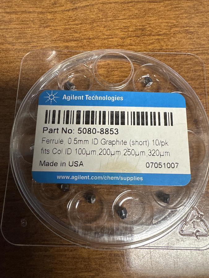 Agilent 5080-8853 graphite ferrule 0.5mm for 100-320um column 10/pk
