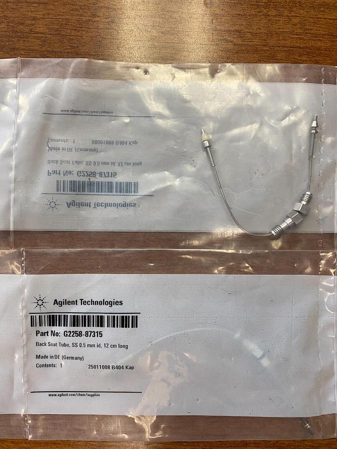 Agilent G2258-87315 Back seat tube, stainless steel, 12 cm long, 0.5mm ID