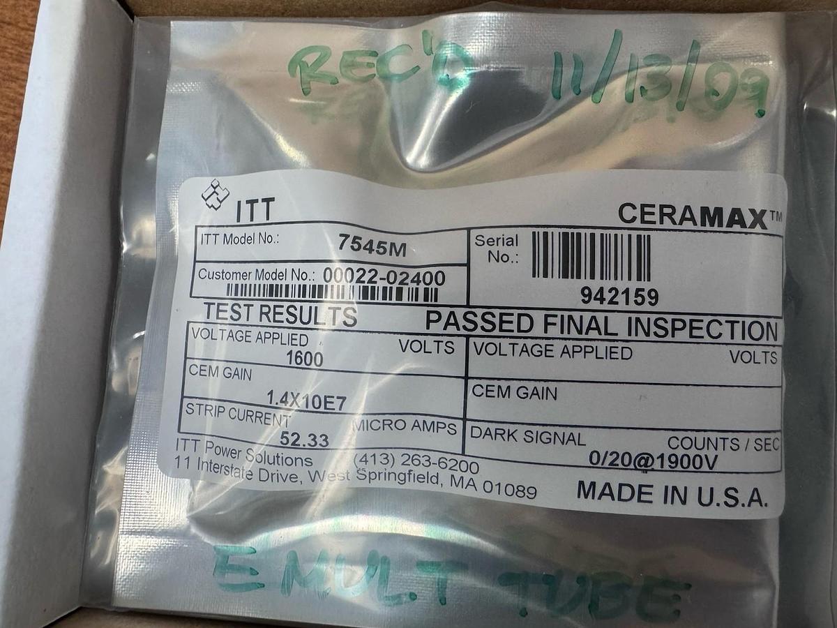 ITT Ceramax 7545M Electron Multiplier NEW, For TSQ Quantum