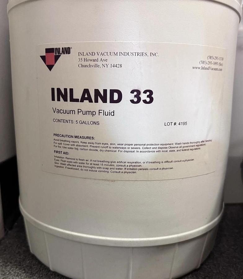 Inland 33 Vacuum Pump Oil for Varian, Agilent, Pfeiffer, Edwards Pumps