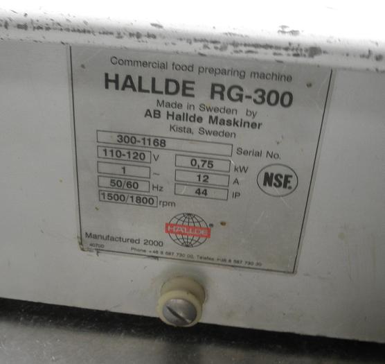 Used Dicer, Hallde, Table-top, Mdl RG300, 1 HP, #C737795