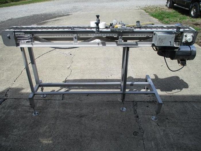 Used Conveyor, Plastic Belt, 6"W x 6' 4"L