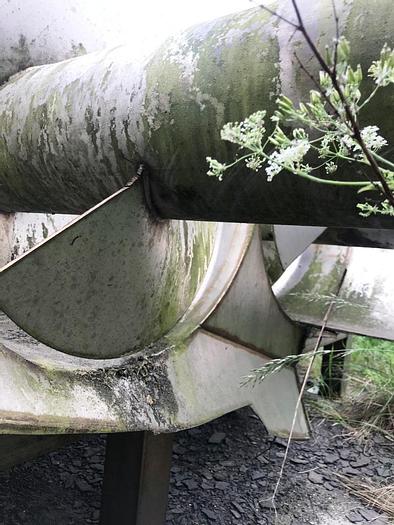 Used Binge (hopper) – for 30 m3 of meat discards. This binge contains two stainless steel (new) conveyors – each controlled by separate Reynold gear motors.