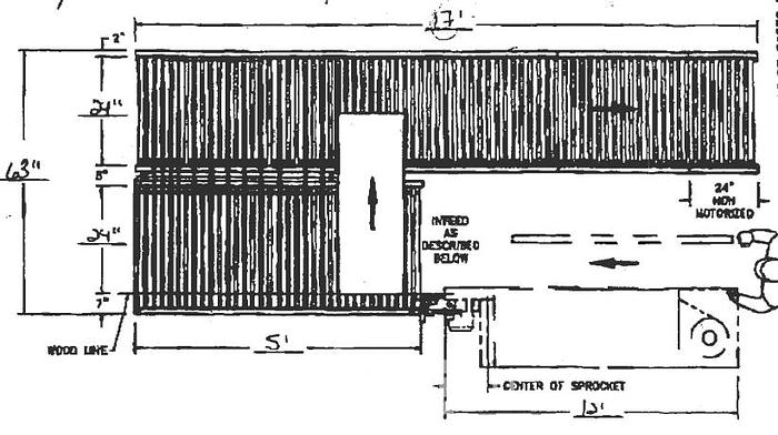 Used 2004 Doucet BT2024 Right Hand Used Return Conveyor #BM2416