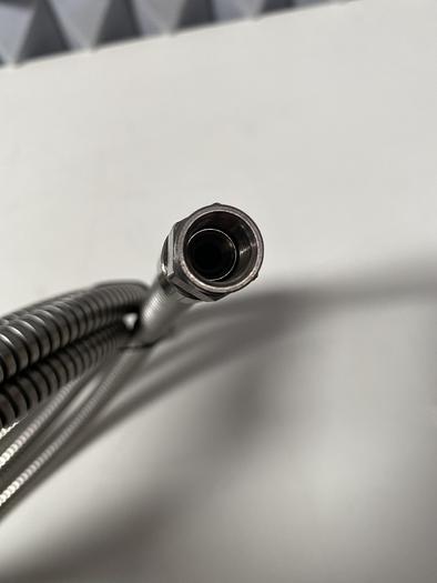 Used Stainless Steel 108" Flexible Braided Hose w/ 1/2" Sanitary Fittings & 1/4" NPT