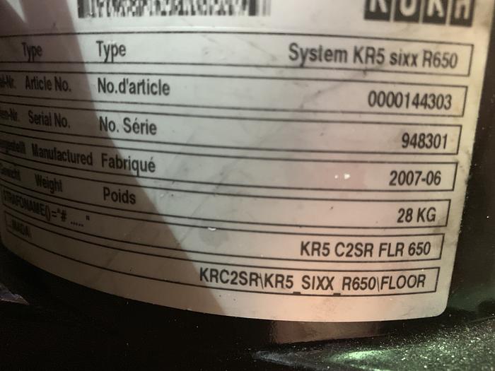 Used KUKA KR 5 SIXX R650 6 AXIS CNC ROBOT