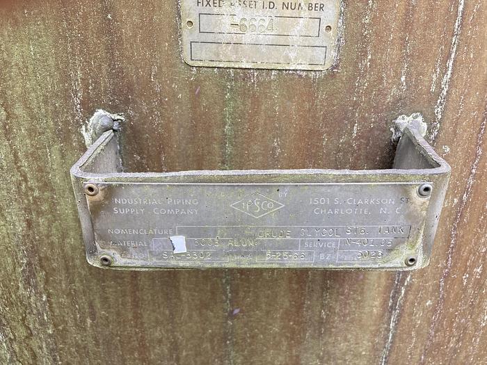 Used Industrial Piping Supply Company 35,500 gallon Aluminum Tank for