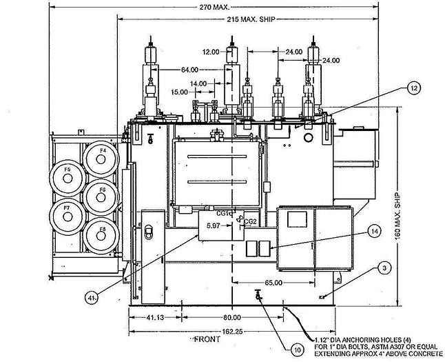 Surplus 2007 VIRGINIA TRANSFORMER 39/52/65 MVA Transformer with Load Tap Changing