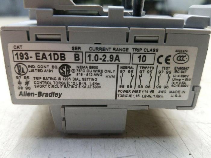 Used Allen Bradley 193-EA1DB Ser B