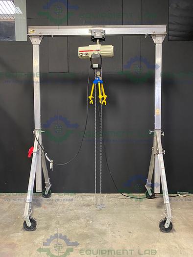 Used Vestil AHA-2-8-12 Aluminum Gantry Crane w/ Coffing JLC Hoist & CBTG Trolley
