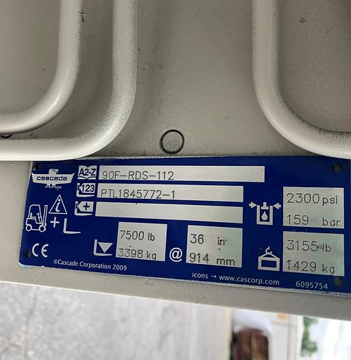 Used 72" CASCADE SPLIT FRAME PAPER ROLL CLAMP MODEL 90F-RDS-112 MFG. 2013