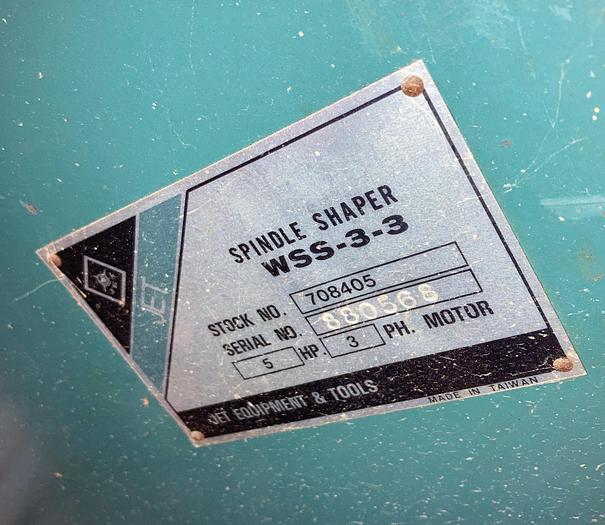 Used JET 43-450 SINGLE-SPINDLE SHAPER