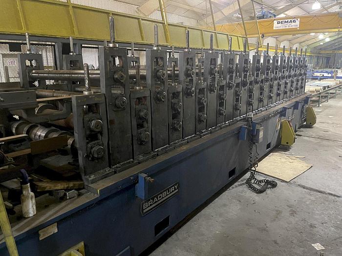 Used Bradbury "DOUBLE HIGH" & RAFTED ROLLFORMING LINE for AG Panel