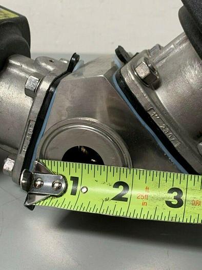 Used 2 ITT Sherotec 4-way Stainless Steel Valve w/ Position Monitors & 1"/2" Fittings