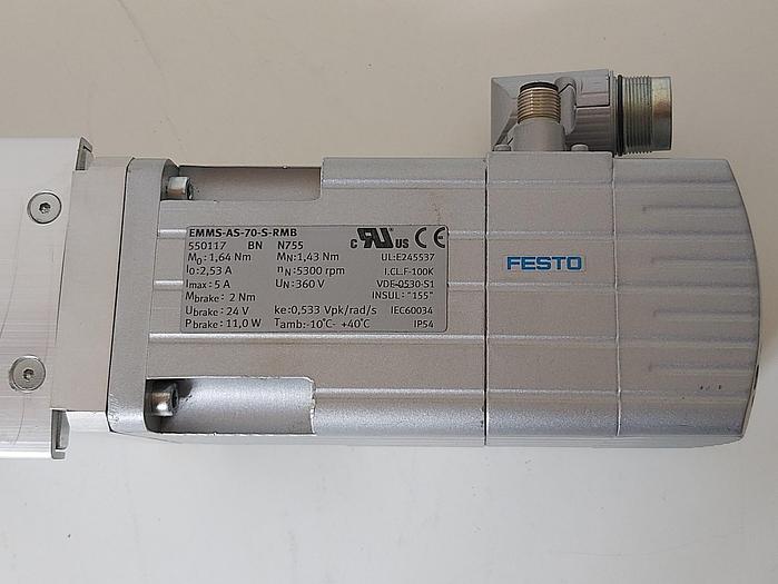 Servomotor + Elektroschlitten, EMMS-AS-70-M-LS-RMB + EGSK-46-200-10P, Festo gebraucht-Top