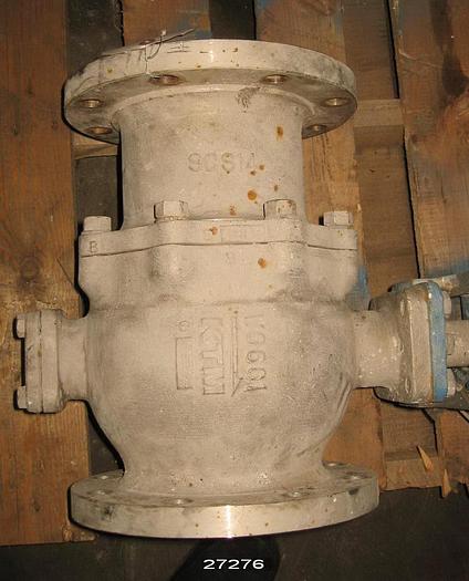 Used Dezurik  Vball Valve, 6", 316 Body, 316 Stem, 316 Ball, L Seat. Cwp 285 Psi, Max Temperature 390°F, Positioner P1200, 0-60 Psi Spring Range Air To Open Actuator. Class 150. Split Body #27276