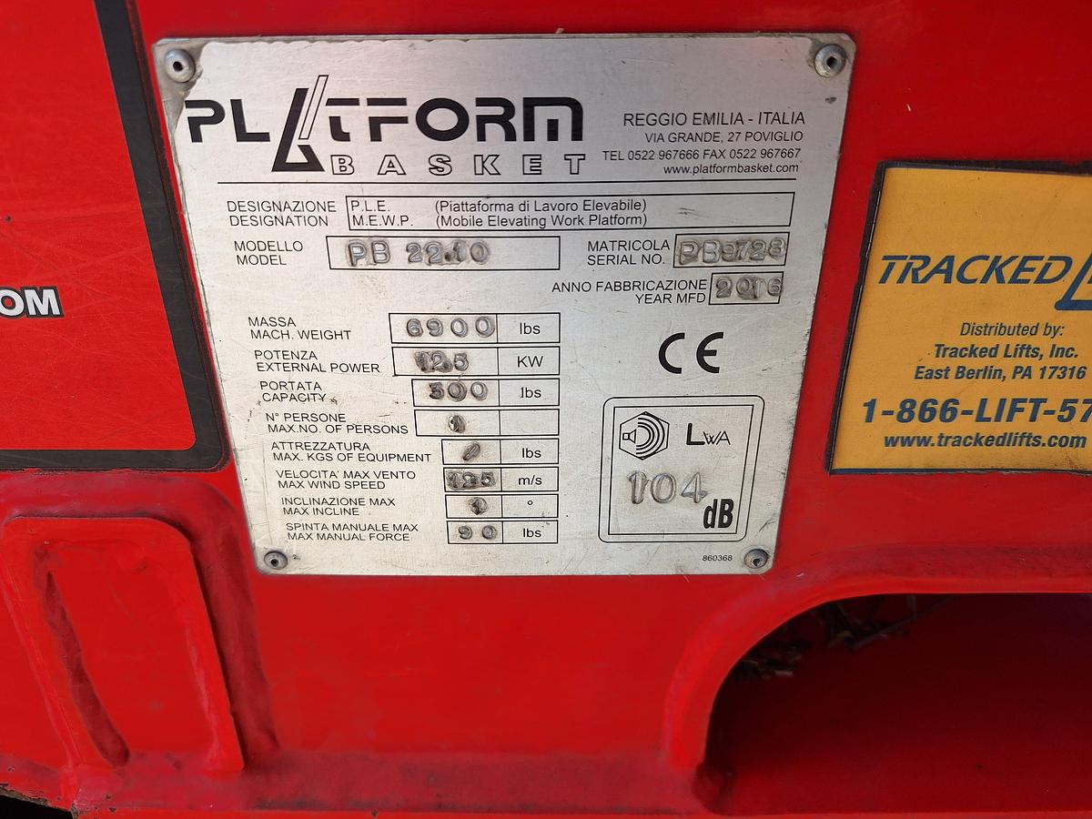 Used 2016 Platform Basket PB 22.10