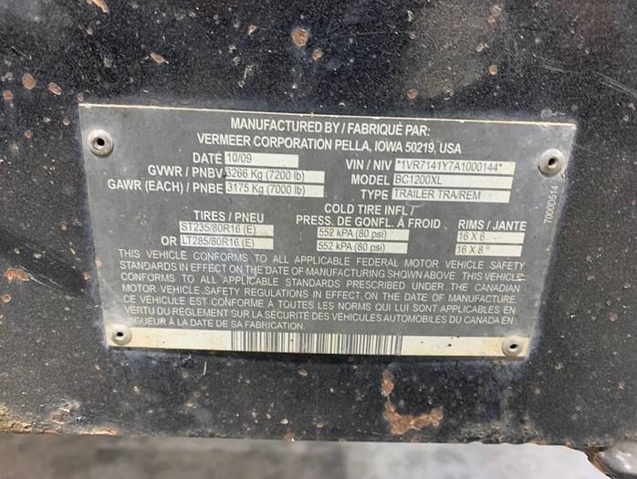 Used 2010 Vermeer BC1200XL