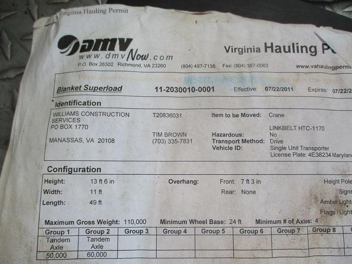 Used 1989 Link Belt HTC1170