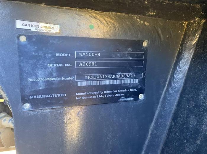 Used 2018 Komatsu WA500-8
