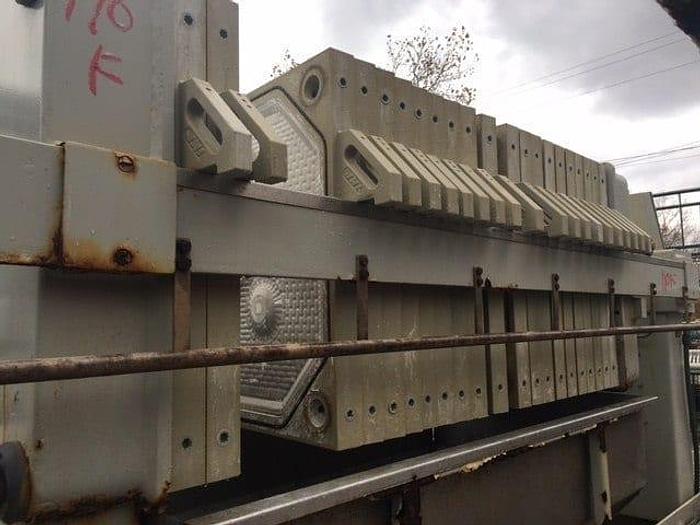 Used 10.5 CU. FT. JWI FILTER PRESS – 800 MM – C.G.R. – WITH CATWALK – #8772