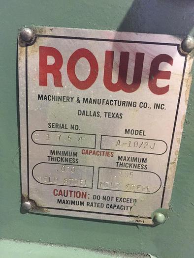 Used 10" x .105", ROWE, No. A10, MOTORIZED STRAIGHTENER